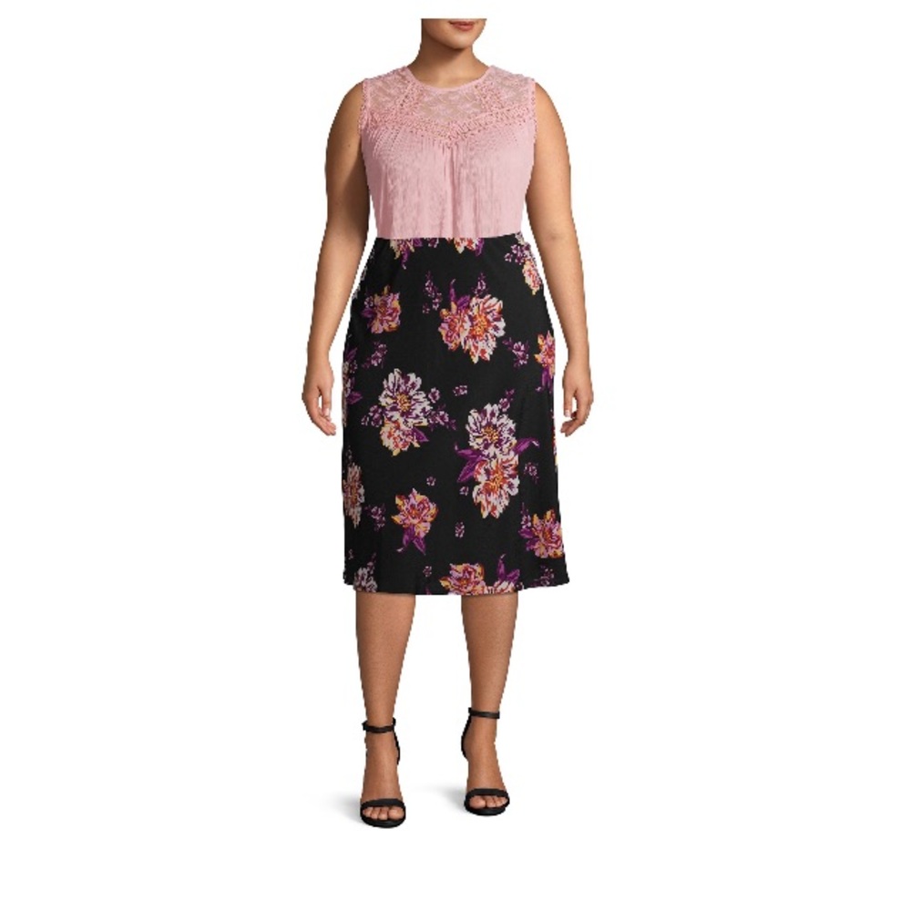 NWT Women's Plus Size Floral Slip Skirt - Picture 2 of 5